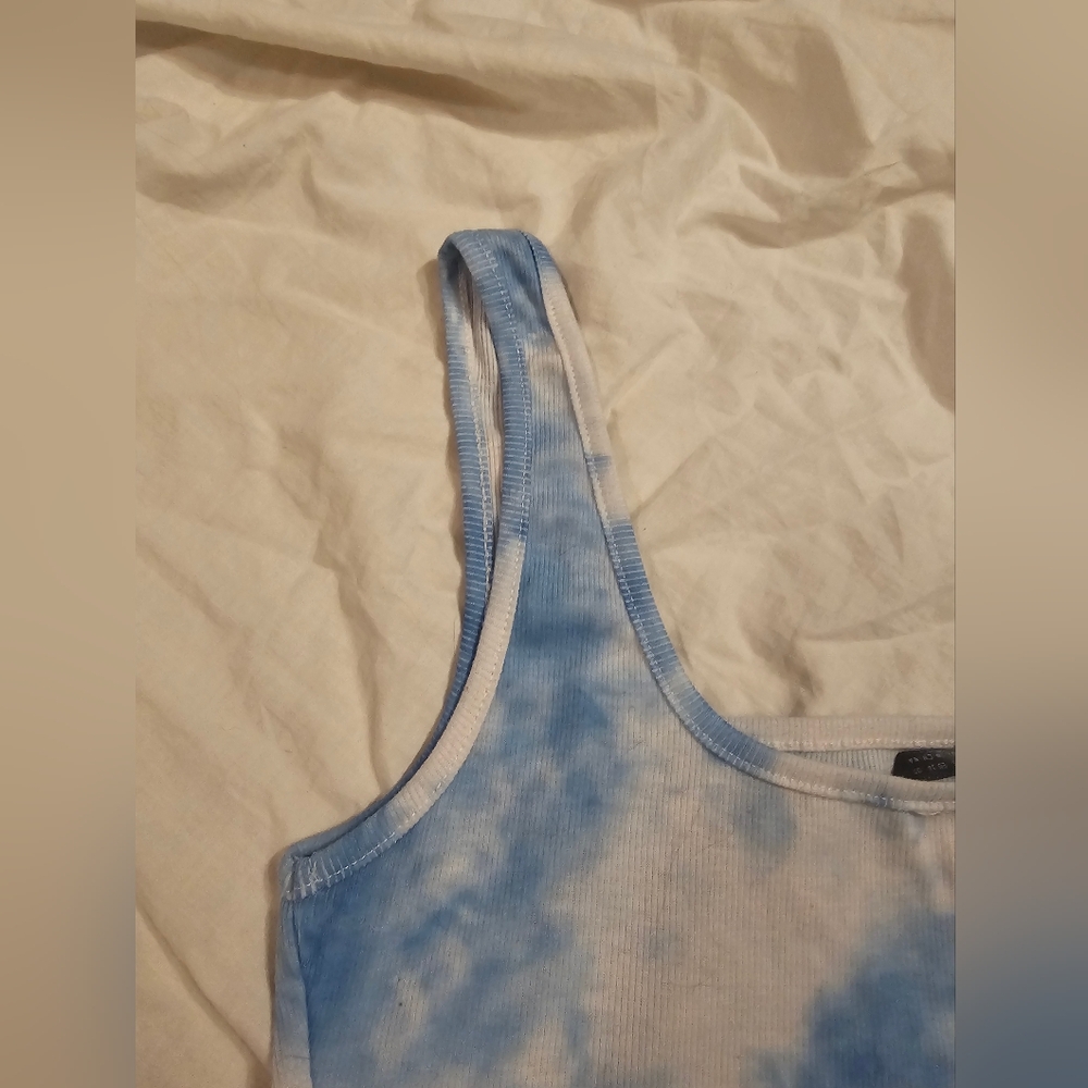 White & Blue Tank Crop Top XS Shein - Picture 3 of 6